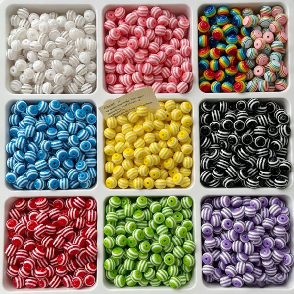 Wholesale Rainbow Striped Candy Resin Beads 6/8/10mm Loose for DIY Jewelry Making and Phone Charm Craft Supply Fashion Accessory Boutique Resale