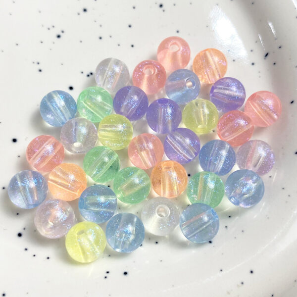 oly-043a3dcd547526cc72dd35f7418e84ac Wholesale Mermaid Fine Electroplated Acrylic Round Loose Beads 8mm, DIY Bracelet Jewelry Making Supplies, Fashion Accessory for Resale