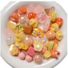 Wholesale Electroplated Acrylic Loose Beads White Mixed Style for DIY Phone Strap Keychain Fashion Accessory Craft Supply