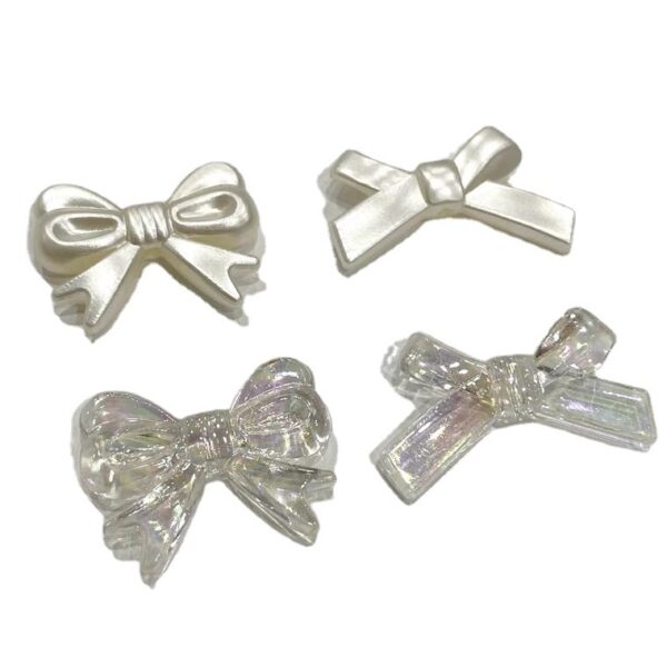 Wholesale Vintage Pearl Bow Charms, ABS Imitation Pearl DIY Phone Case Epoxy Resin Accessory