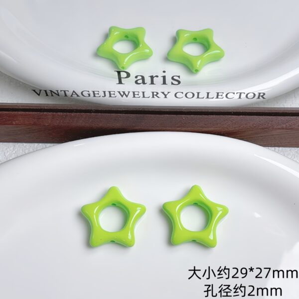 oly-044f4c5ce26f7a65195f9ca696d6506b Wholesale Colorful Enameled Star Loose Beads in Acrylic for DIY Phone Charms, Keychains, Bag Pendants