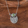 oly-049615313f1b8b4d4780bd863b0a9daf Wholesale Antique Silver Zinc Alloy Bohemian Oval Cactus Pendant Necklace With Green Stone Geometric Style Chic Jewelry Accessory For Party Gift