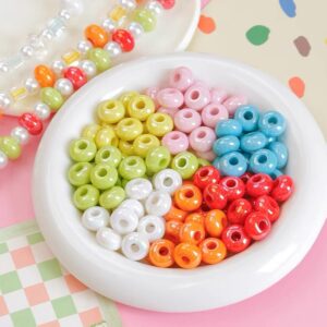 Wholesale Acrylic Colorful Abacus Spacer Beads Large Hole DIY Jewelry Accessory for Phone Charm Necklace & Hair Accessory