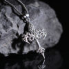 oly-04fc1e8e092f8e1c64392bed52874362 Wholesale Punk Flame Cross Pendant Necklace For Men Antique Silver Layering Jewelry Gift
