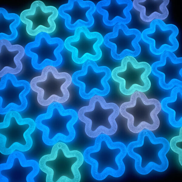 oly-04fc2e5a5ae429025bbf111e1d1b9de2 Wholesale Stylish Acrylic Glow-in-the-Dark Hollow Star Beads for DIY Phone Strap, Keychain, Pendant Jewelry Making Craft Supply