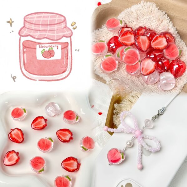 oly-05567978c31ed044e80f02c979ff5900 Wholesale Sweet Strawberry Acrylic Loose Beads DIY Jewelry Making Craft Supply for Bracelet Phone Chain Resale