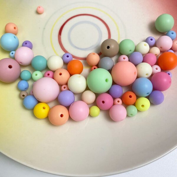 oly-05728115f9680978f8f8618bf7bcdf39 Wholesale Frosted Acrylic Round Beads Cream Macaron Mix for DIY Phone Charm Hair Clip Ring Making Jewelry Accessory