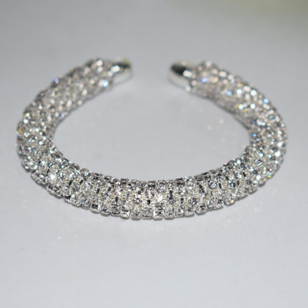 Wholesale Statement Rhinestone Bracelet Silver Plated Women S Fashion Jewelry Gift For Boutique Resale