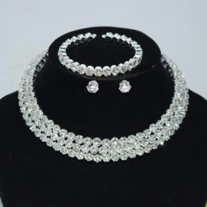 XL-2161-3 row collar 1 row bracelet silver