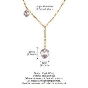 Double-hole pear-shaped diamond necklace