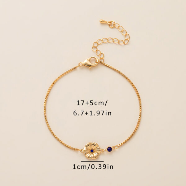 oly-059c9a44f26163a22aba9888ca86d846 Wholesale December Flower Bracelet Zircon Birthstone Pendant Bracelet Women's Zodiac Peanut Day Birthday Flower Color Preservation