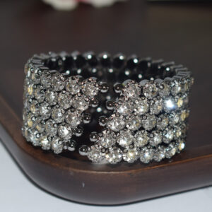 Sl-1201 gunmetal black - 5 row white diamond