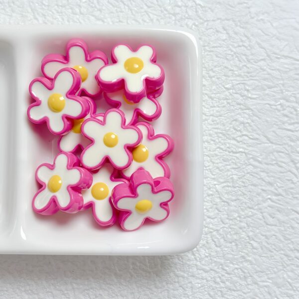 oly-05de0735880a9e1c7f96df66d69684a6 Wholesale Acrylic Painted Red Flower Loose Beads DIY Phone Charm Keychain Jewelry Accessory