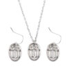 Wholesale Stylish Retro Oval Geometric Earrings And Necklace Set For Women Zinc Alloy Electroplated Fashion Accessory