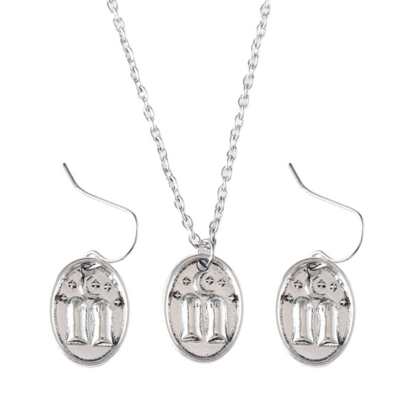 Wholesale Stylish Retro Oval Geometric Earrings And Necklace Set For Women Zinc Alloy Electroplated Fashion Accessory