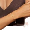 oly-06604b53187d57231262e8fb91c6e442 Wholesale Green Aventurine Bracelet For Women Gold Tone Copper Figaro Chain Fashion Jewelry Accessory Boutique Resale