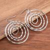 oly-06916a53dd37023561f21fd2fad77723 Wholesale Vintage Hammered Multi Layer Pendant Earrings Bohemian Minimalist Fashion Jewelry Accessory For Women Everyday Casual Gift