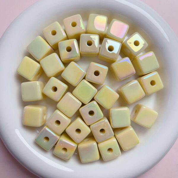 Wholesale Electroplated Acrylic Square Beads (14mm) for DIY Phone Straps, Keychains & Hair Accessories – Trendy Craft Supply