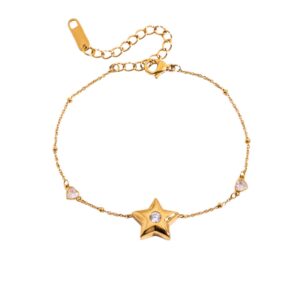 Five-pointed star love diamond bracelet