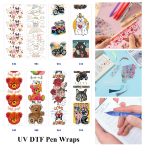 oly-06bf19db4990301c611adb3bc92f0662 Wholesale 2/8/16pcs Cute Cartoon Doll Motorcycle Cat Bear Rose Text Print Pen and Bookmark Stickers UV DTF Wraps OLY Exclusive