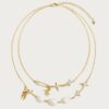 Wholesale Double Layer Irregular Paperclip Zircon Necklace 18K Gold Plated Copper Fashion Jewelry Party Gift Boutique Resale