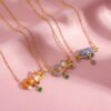 oly-075b542a9edbf6a4eaef0e024f71e972 Wholesale Stylish Animal Series Pendant Necklace Copper Electroplated Cute Fox Cat Rabbit Dog Jewelry Gift