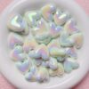 Wholesale Stylish Cream Acrylic Heart Beads UV Color Plated for DIY Phone Strap Car Hanging Jewelry Making Accessory