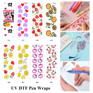 oly-0789568599ee97ced0727622542edfde Wholesale 2/8/16pcs Rainbow Heart Floral Strawberry Citrus Fruit Cute Cow Cartoon Print Pen and Bookmark Stickers UV DTF Wraps OLY Exclusive