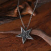 oly-0795bb2237d5c1d354e2bf1445ecb79c Wholesale Zinc Alloy Ancient Silver Pentagram Pendant Necklace Gothic Hip Hop Satan Smile Design Fashion Accessory