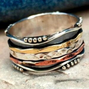 Wholesale Bohemian Vintage Women S Wide Carved Ring Silver Tone Alloy Fashion Jewelry Accessory
