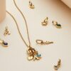 Wholesale 316 Stainless Steel Gold Plated Heart December Birthstone Pendant DIY Jewelry Accessory With Chain For Boutique Resale