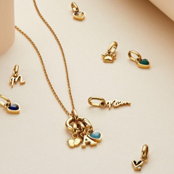 Wholesale 316 Stainless Steel Gold Plated Heart December Birthstone Pendant DIY Jewelry Accessory With Chain For Boutique Resale