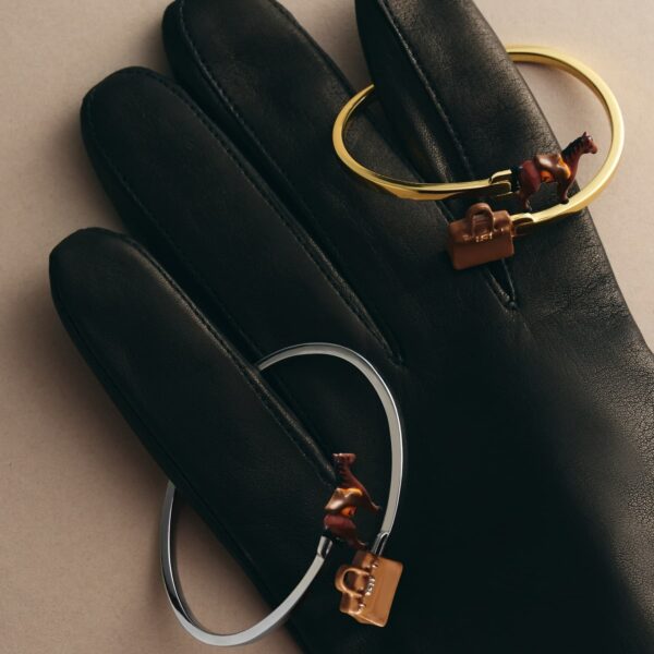 oly-07e4d3198e5ca9eaa6db90fcc9565267 Wholesale Open Bangle Bracelet With Bow Dice Cherry Design Stainless Steel Electroplated Jewelry Accessory For Everyday Wear