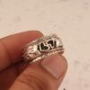 Wholesale Retro Boho Heart Wide Band Ring For Women Silver Electroplated Zinc Alloy Jewelry Accessory For Boutique Resale