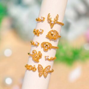 Wholesale Stainless Steel Electroplated Animal Open Ring With Squirrel Butterfly Dog Patterns Unisex Jewelry Accessory For Everyday Wear