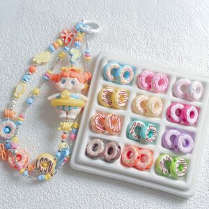 oly-08153c25a194f9975305df827eba2309 Wholesale Trendy Donut Acrylic Beads Baked Paint DIY Jewelry Craft Supply for Bracelet Necklace Making