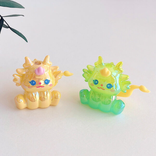 oly-082ca629c37928b6b46d7e389afabc40 Wholesale Modern Cartoon Little Dragon Electroplated Acrylic Loose Beads for DIY Phone Charms, Keychains, Bag Charms, Jewelry Making