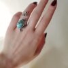 oly-0851ae91a485bcff40087bd0a0182888 Wholesale Bohemian Vintage Turquoise Open Ring Stylish Silver Tone Adjustable Women S Jewelry Gift For Party Boutique Resale