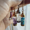 Wholesale Tone Copper Crystal Bottle Pendant Necklace With Multicolor Gemstone Stones Electroplating Copper Trendy Boutique Resale Jewelry