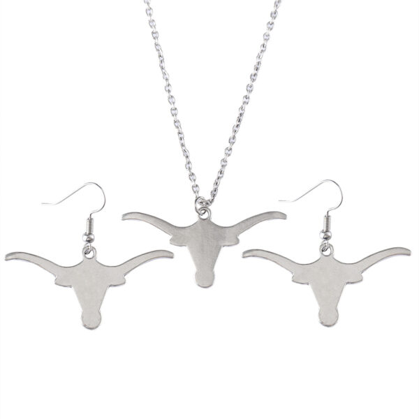 oly-08fbfd71e6a4ad88ceef045e9debd475 Wholesale Hip Hop Punk Cow Head Earrings Necklace Set For Women Fashion Party Jewelry Boutique Resale