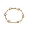 Wholesale Trendy Double Layer Heart Zircon Bracelet In Copper With Chain And Beads Women S Fashion Accessory