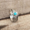Wholesale Antique Finish Silver Tone Alloy Bohemian Vintage Embossed Turquoise Ring For Men And Women