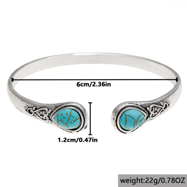 oly-0940c2b2ce37be1c3f58c3ea3ecf72fb Wholesale Silver Tone Vintage Boho Turquoise Open Cuff Bracelet Stylish Jewelry Accessory For Everyday Wear And Gifting