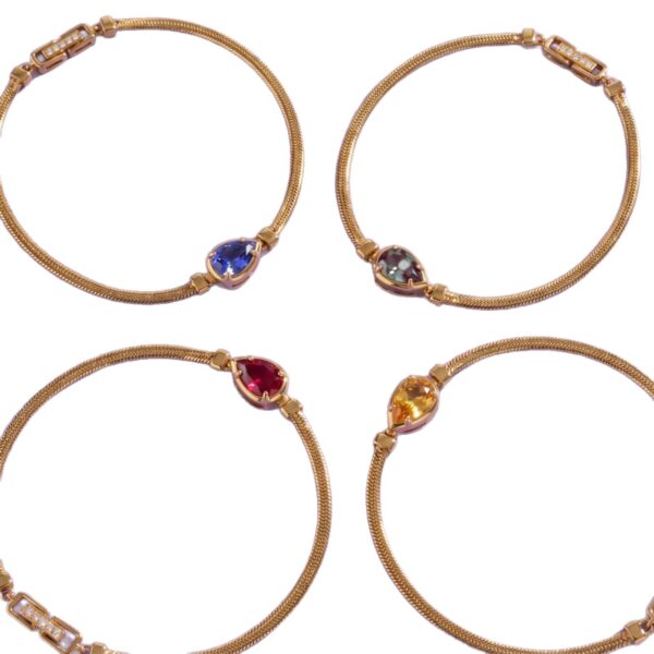 oly-095555f389a30879092b7efb623a59a1 Wholesale Stainless Steel Stainless Steel Electroplated 12 Birthstone Geometric Drop Bracelet Chic Unisex Fashion Accessory Gift For Boutique Resale