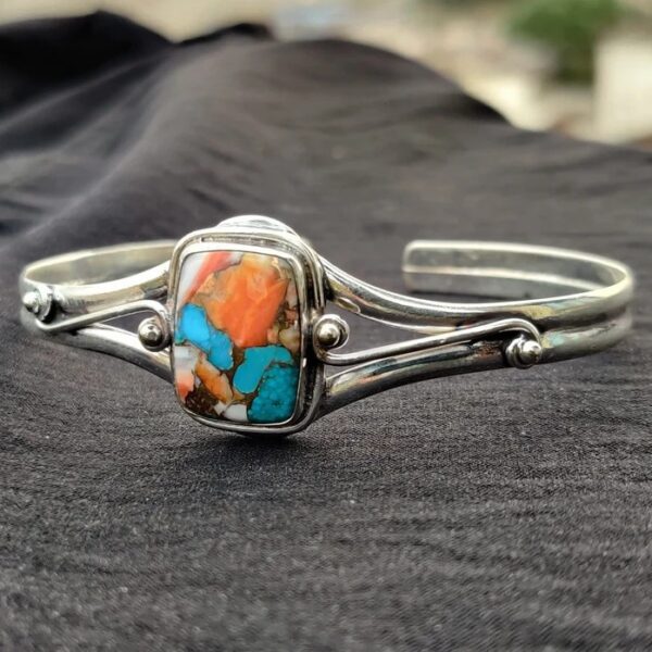 oly-09783bc767ca8c7087b9a0c8b7694dd6 Wholesale Vintage Square Turquoise Bracelet Silver Tone Metal Stylish Fashion Accessory For Boutique Resale