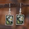 Wholesale Fashion Square Pendant Earring And Necklace Set With Transparent Resin Little Design For Party Wear