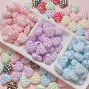 Wholesale Acrylic Yellow Waffle Heart Beads for DIY Jewelry Making - Trendy Craft Supply for Earrings, Necklaces, Bracelets, Phone Straps