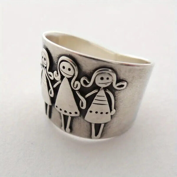 oly-0a9027a92828e9206f863a82a43299b3 Wholesale Trendy Geometric Wide Band Ring For Women Silver Tone Zinc Alloy Jewelry Vintage Everyday Gift Accessory