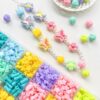 Wholesale Colorful Acrylic Loose Beads Star Square Pumpkin Bamboo Shapes for DIY Jewelry Making Fashion Accessory Gift