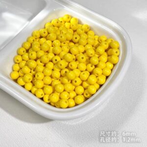 08-light yellow round beads / See picture for size